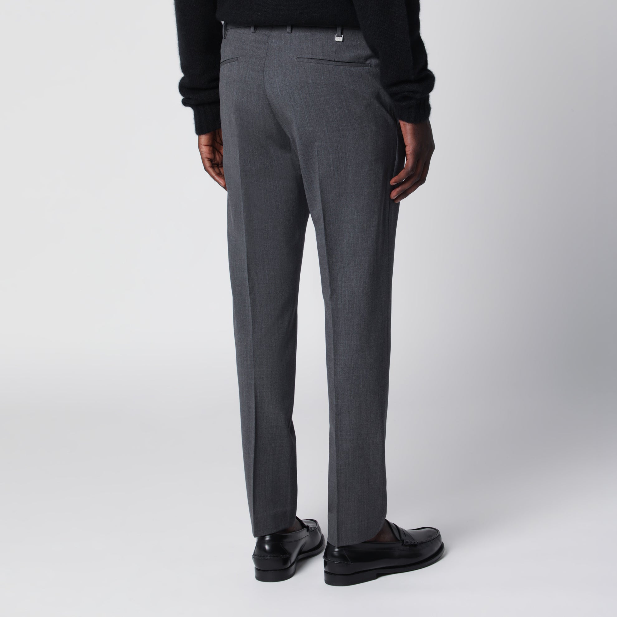 Pantaloni Dieci grigio antracite in misto lana