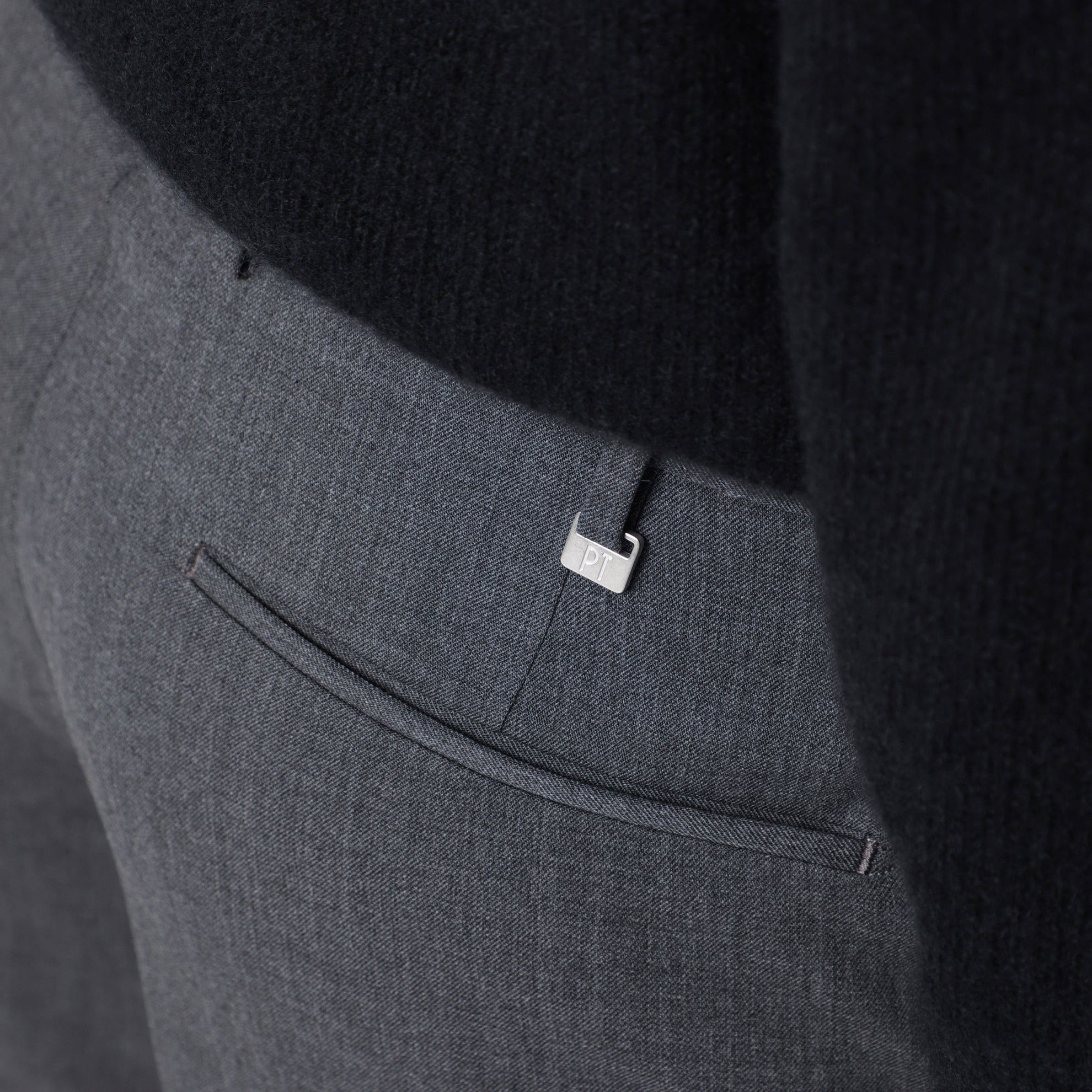 Pantaloni Dieci grigio antracite in misto lana