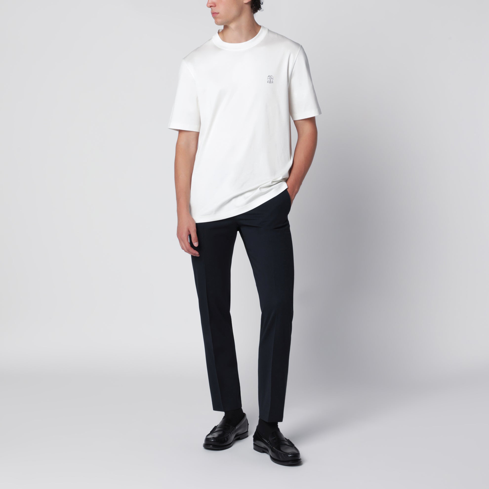Pantaloni Dieci blu in misto lana