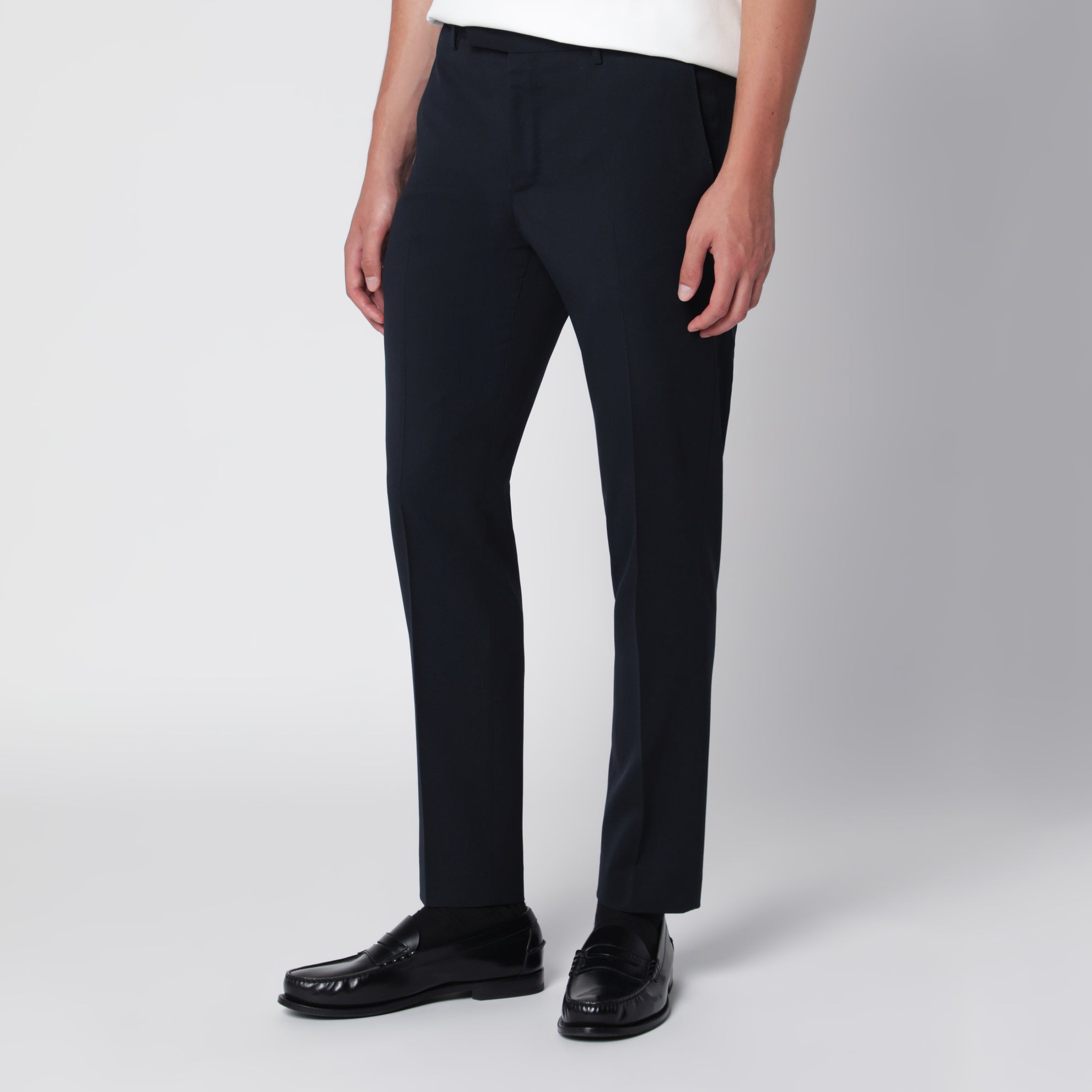 Pantaloni Dieci blu in misto lana