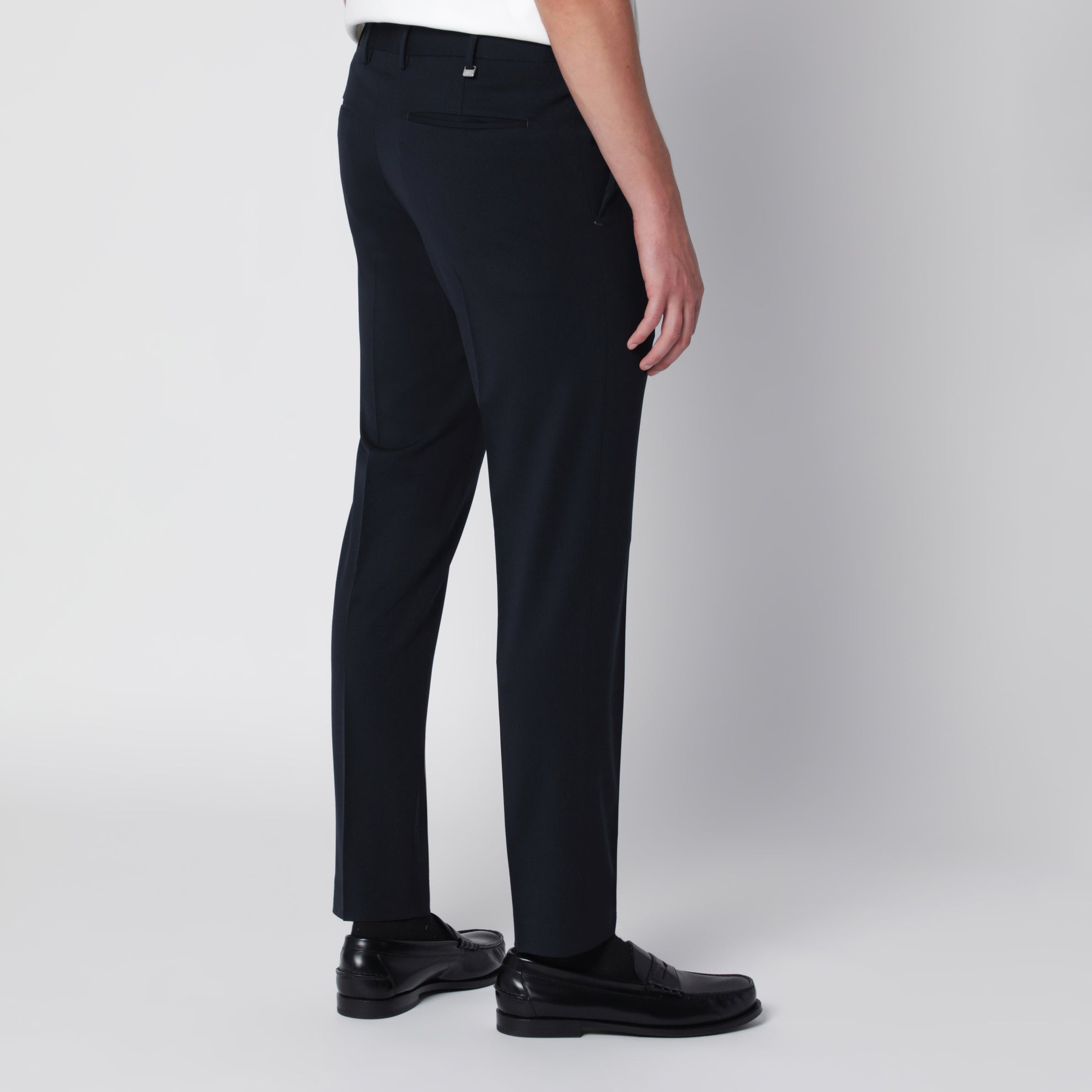 Pantaloni Dieci blu in misto lana
