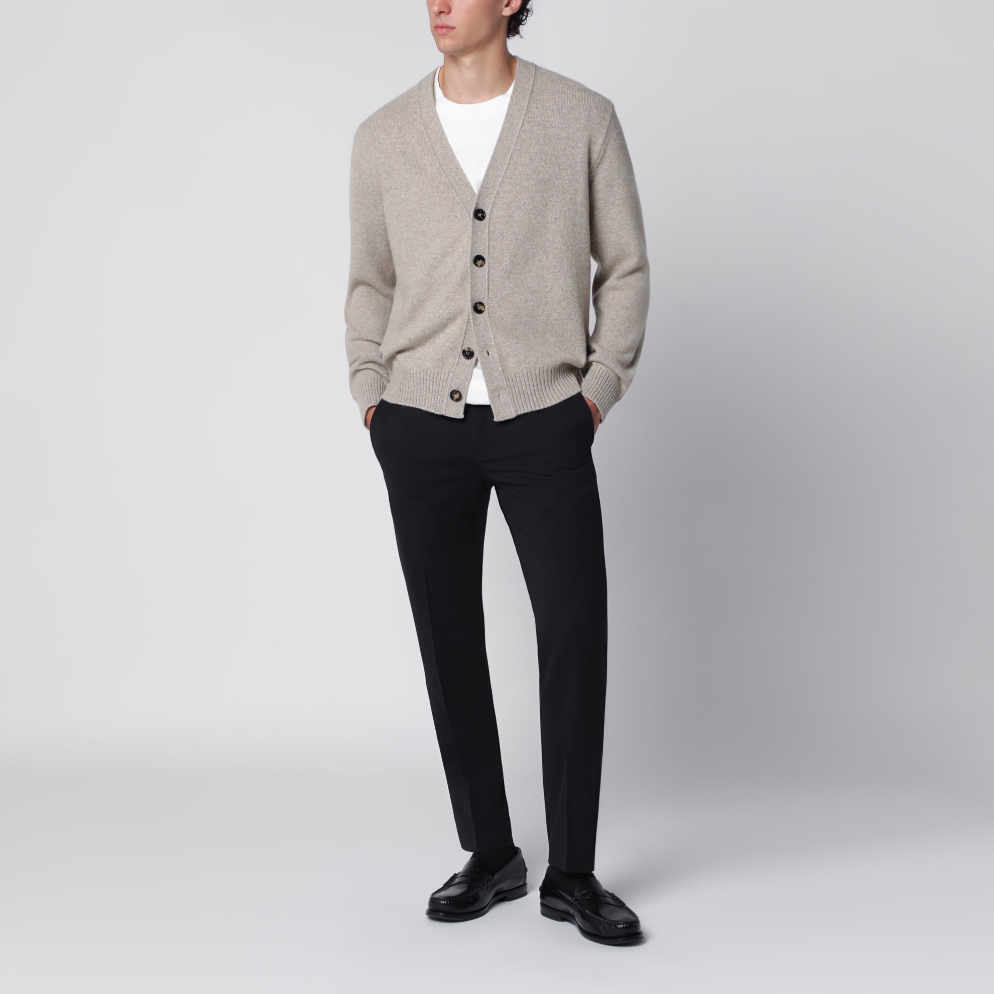 Pantaloni Dieci neri in misto lana