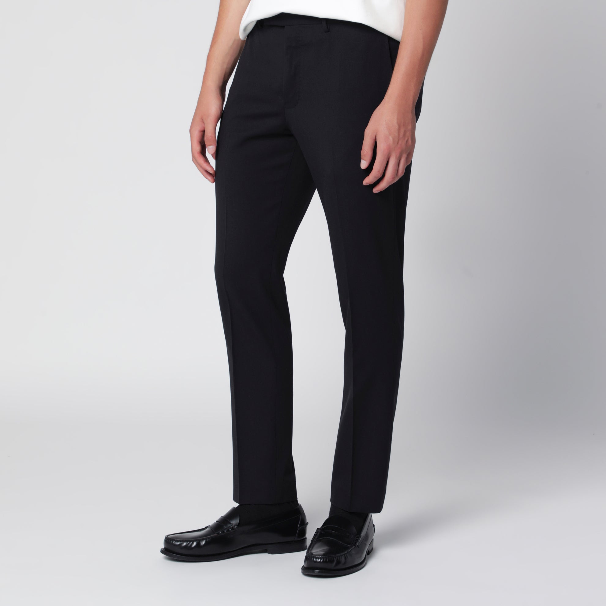 Pantaloni Dieci neri in misto lana