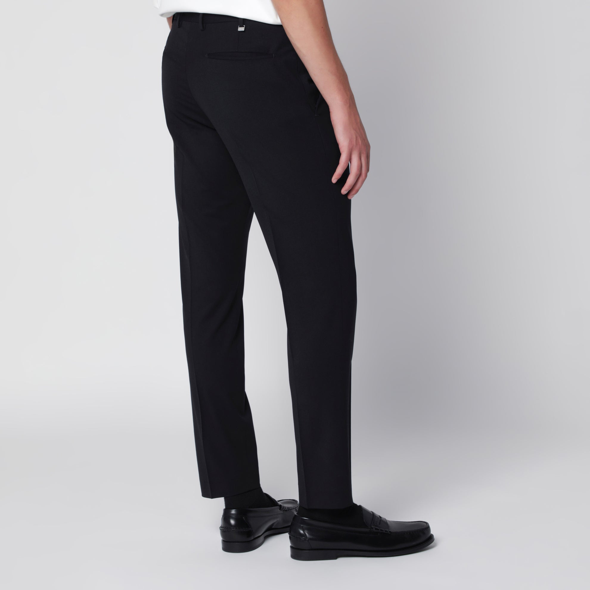 Pantaloni Dieci neri in misto lana