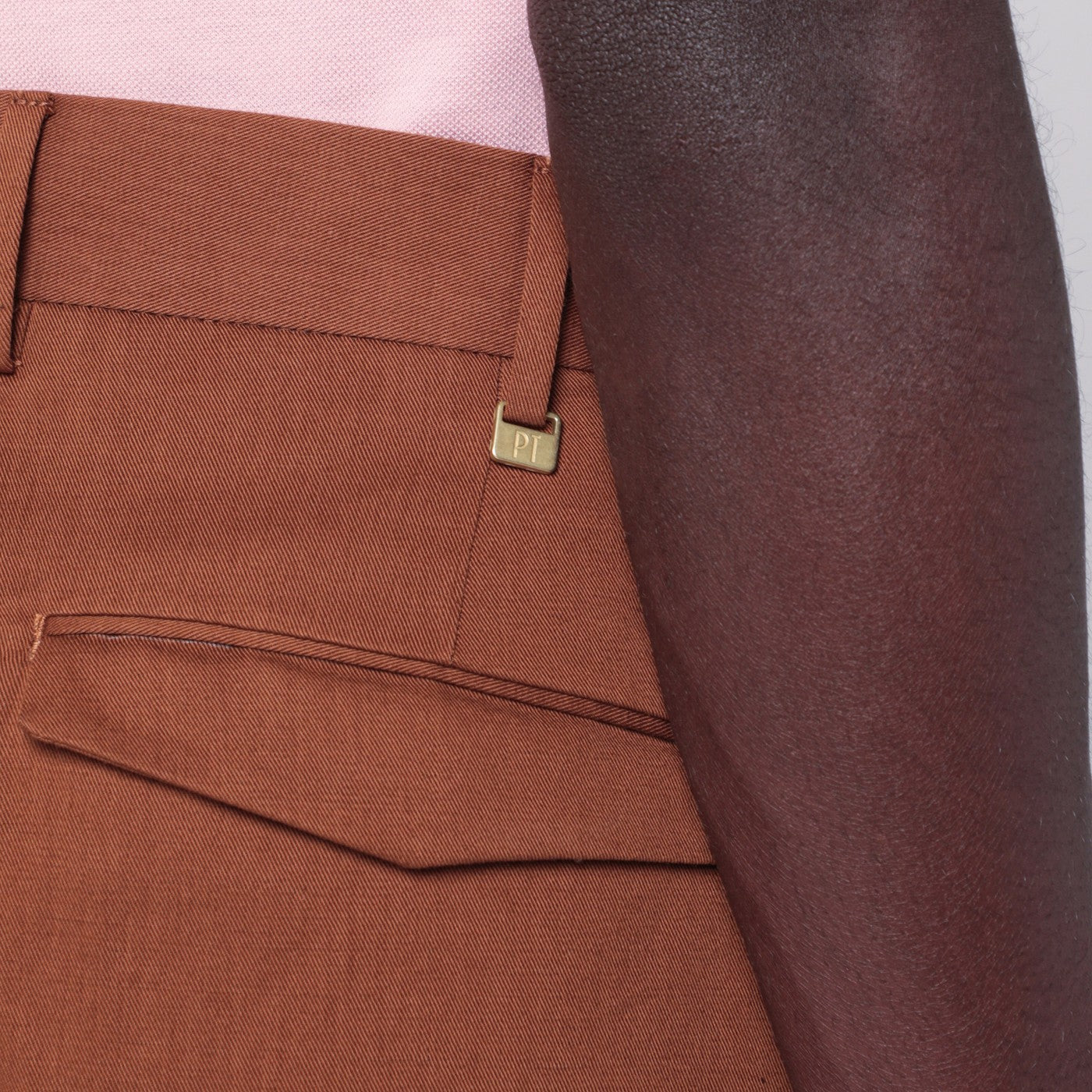 Pantalone marrone in cotone e lino
