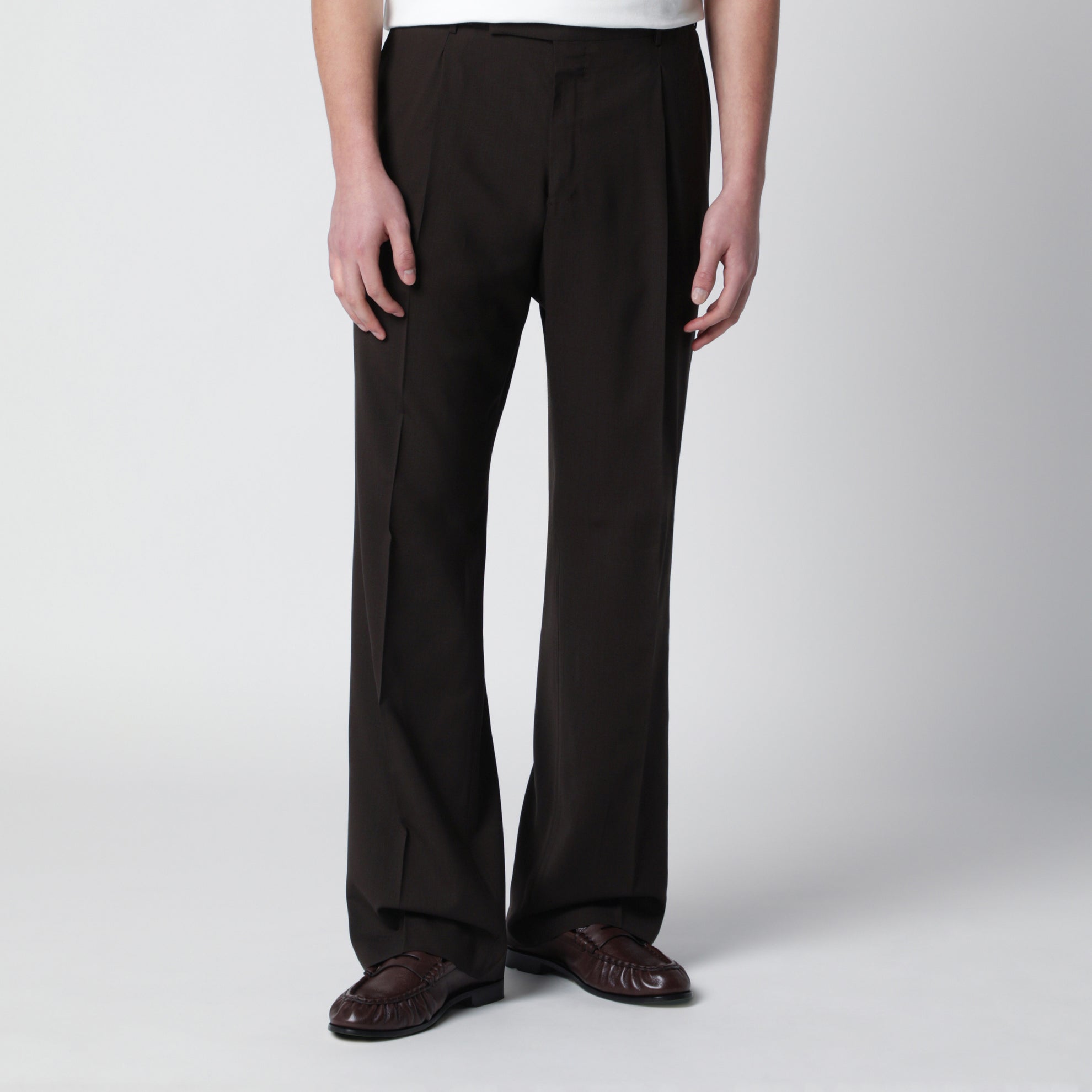 Pantalon marron en laine