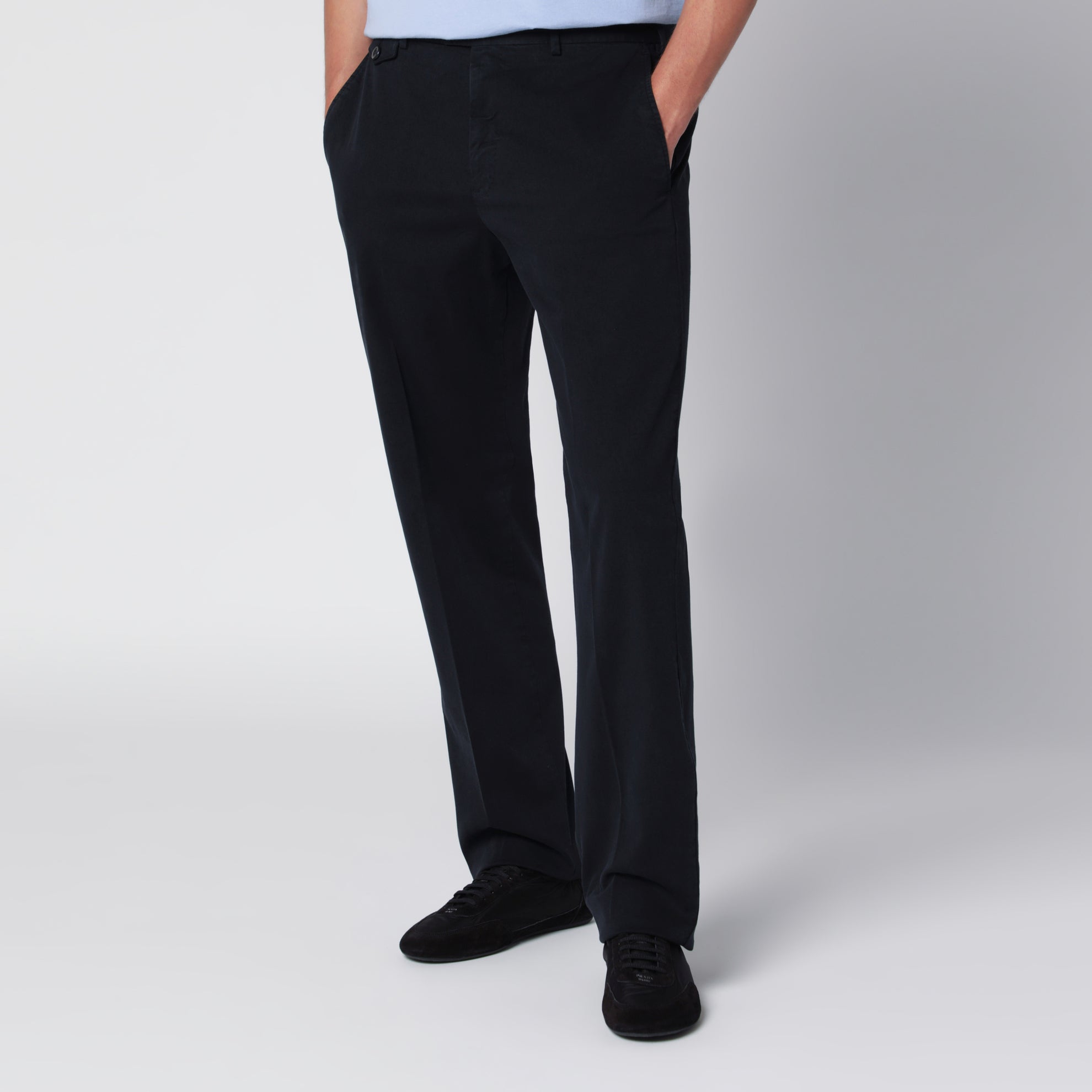 Pantalone blu navy in cotone