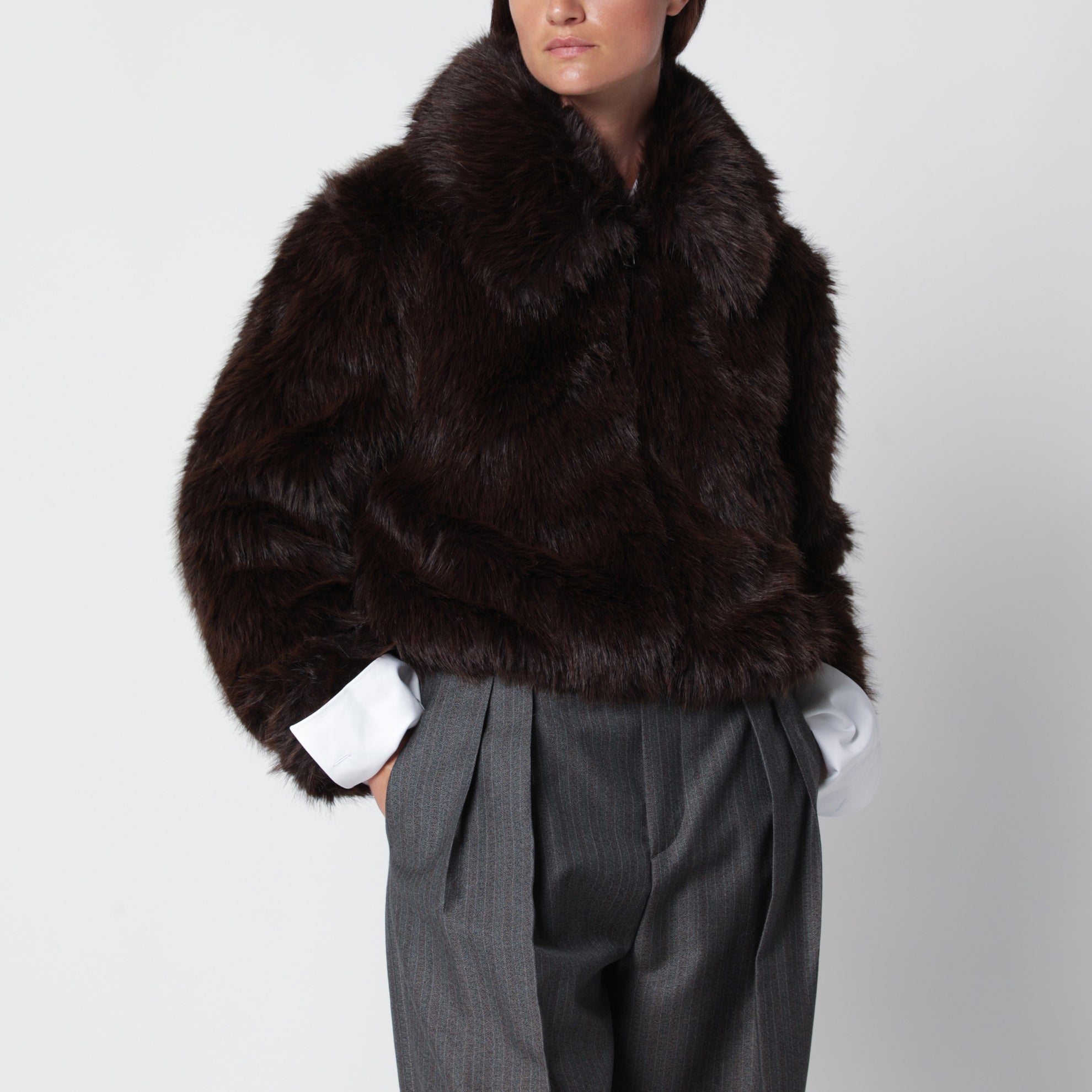 Hope brown faux fur jacket