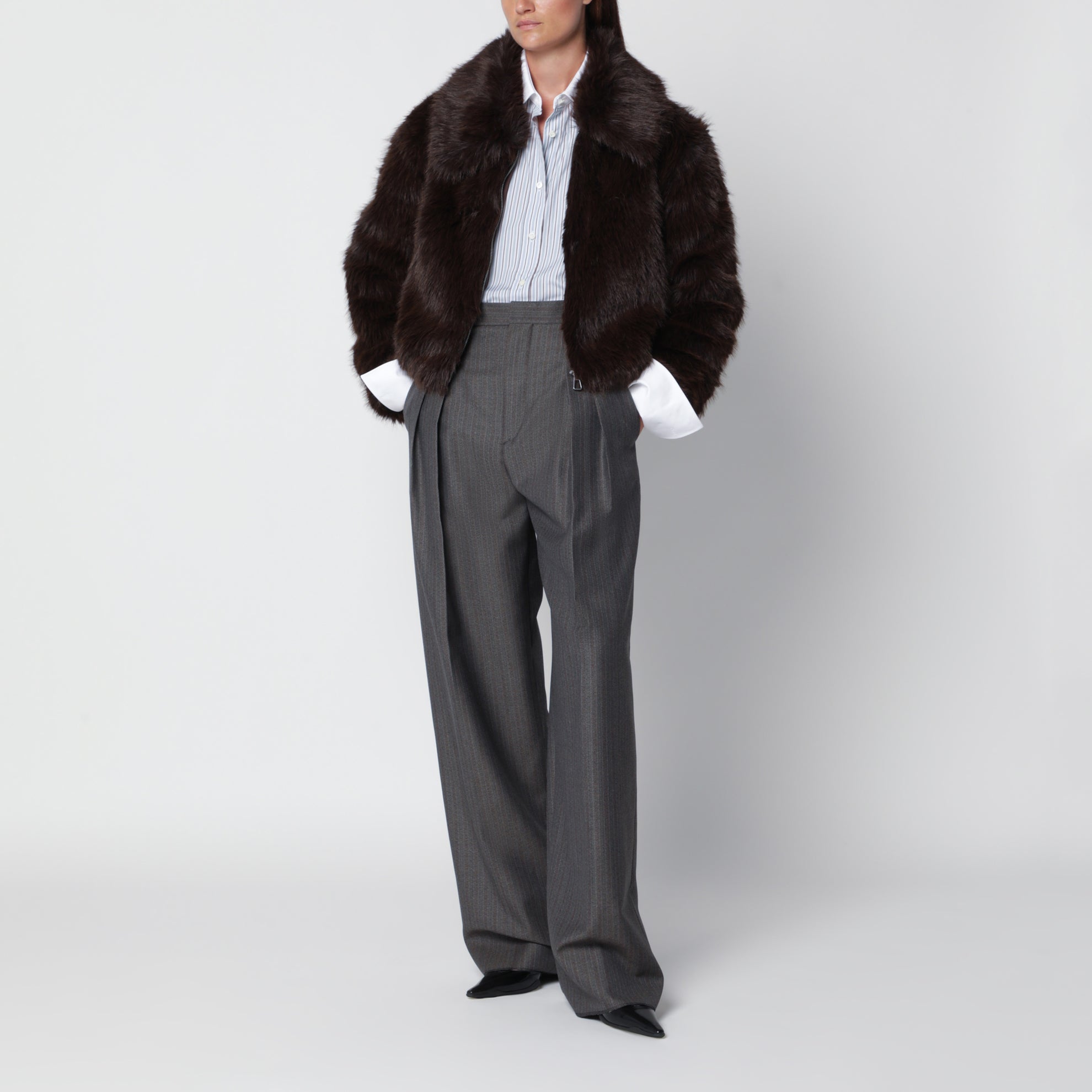 Hope brown faux fur jacket