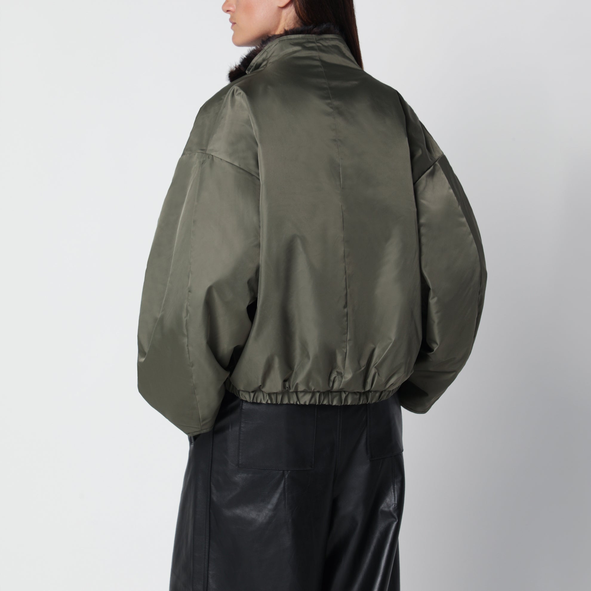 Veste réversible marron/vert olive