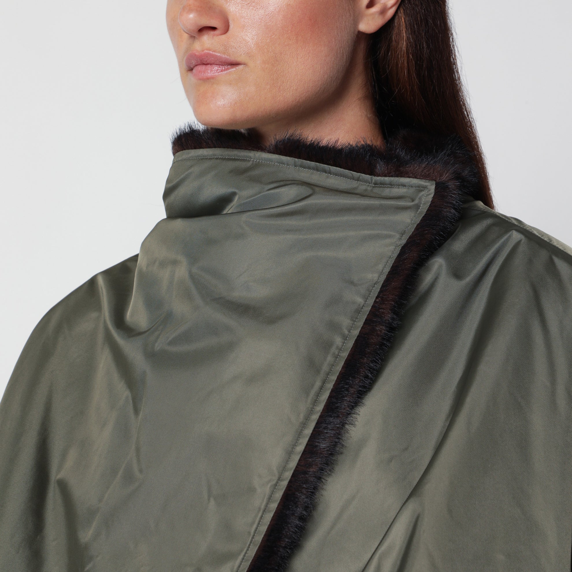 Veste réversible marron/vert olive