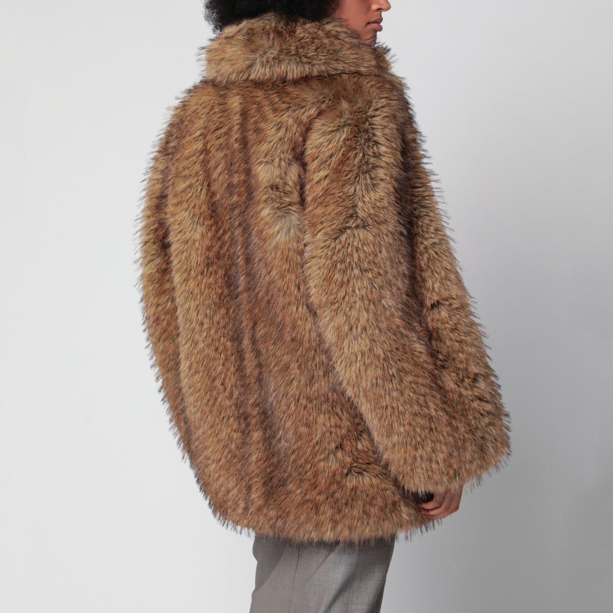Brown Belle faux fur coat