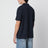 Polo blu scura in cotone con ricamo logo