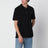 Polo nera in cotone con ricamo logo
