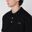 Polo nera in cotone con ricamo logo
