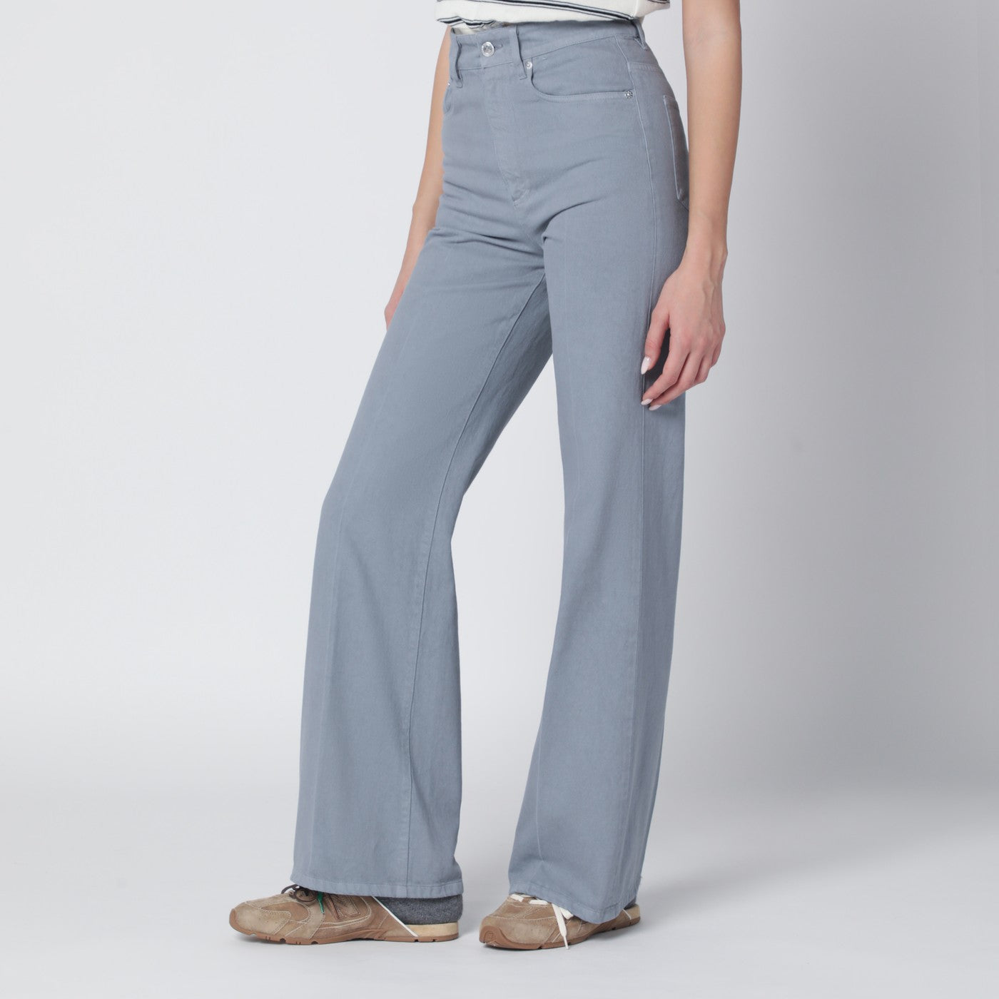 Blue-grey cotton trousers