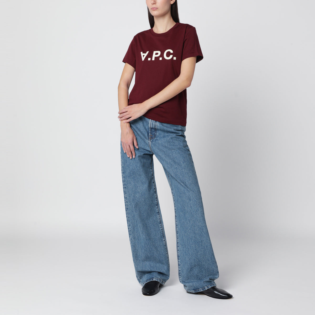 Burgundy cotton T-shirt