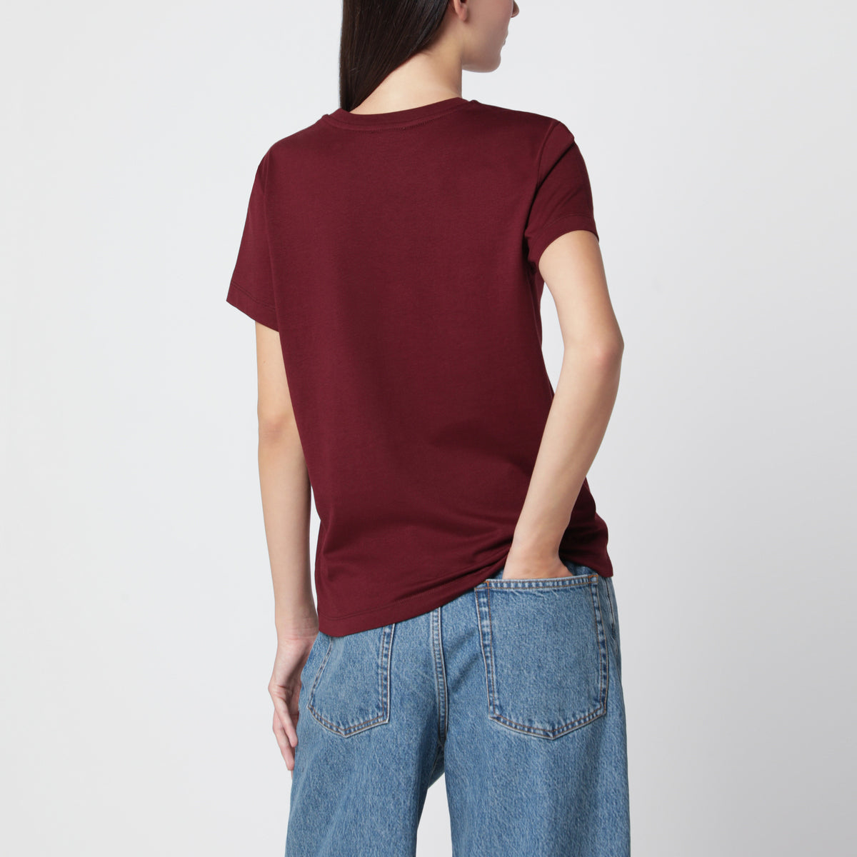 Burgundy cotton T-shirt