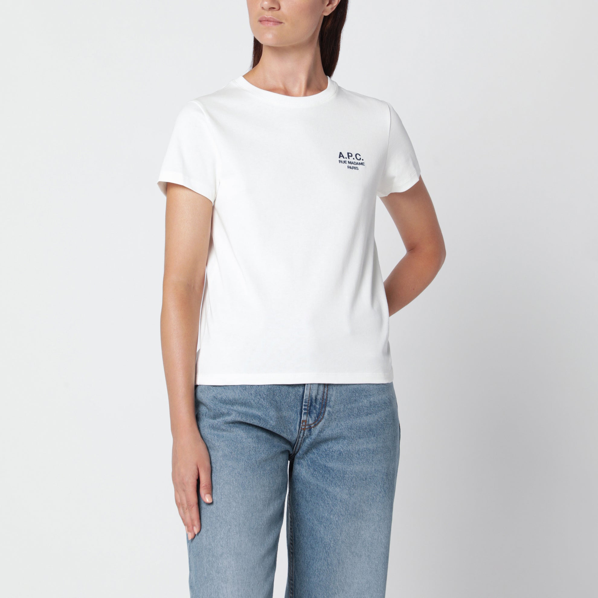 Weißes Baumwoll-T-Shirt