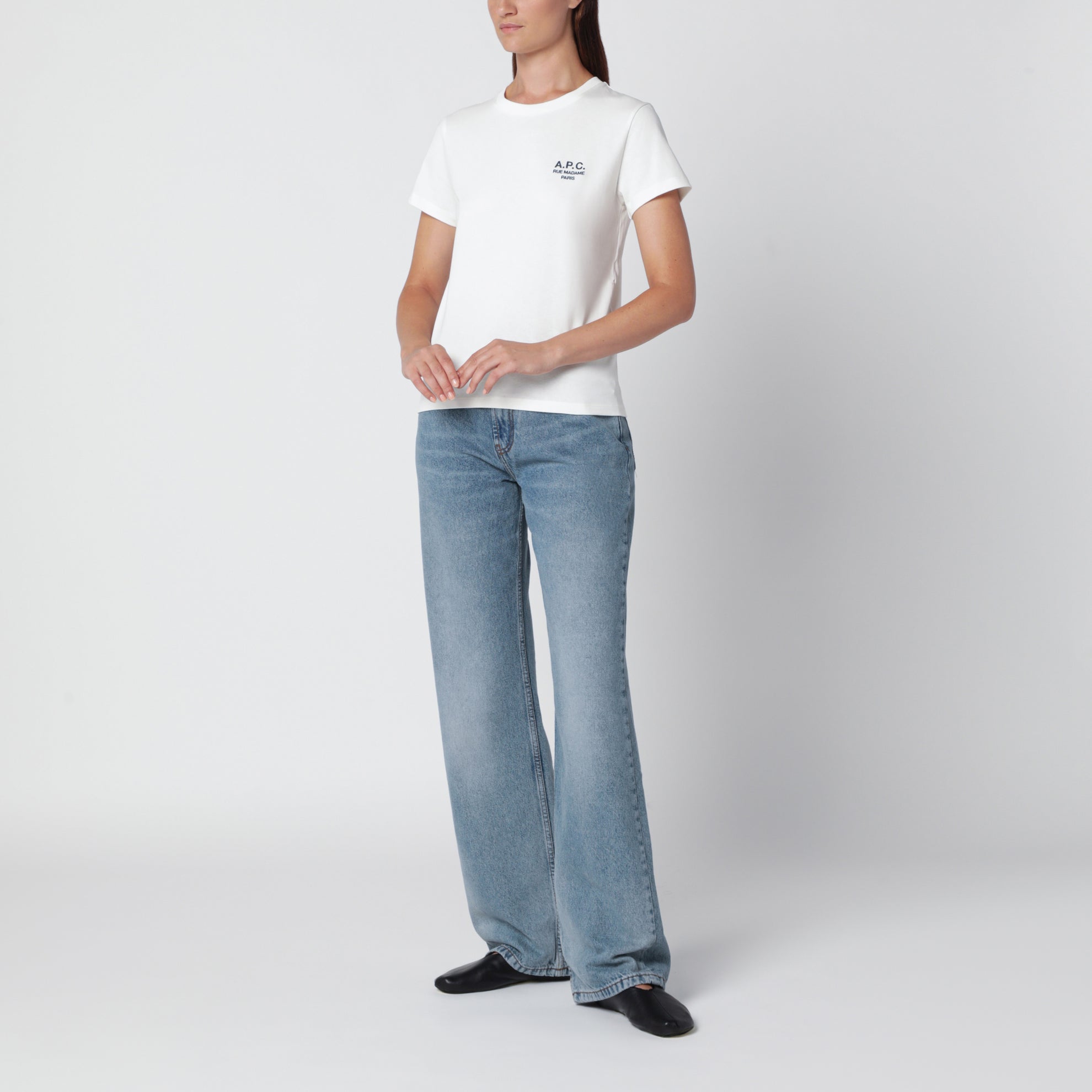 Weißes Baumwoll-T-Shirt