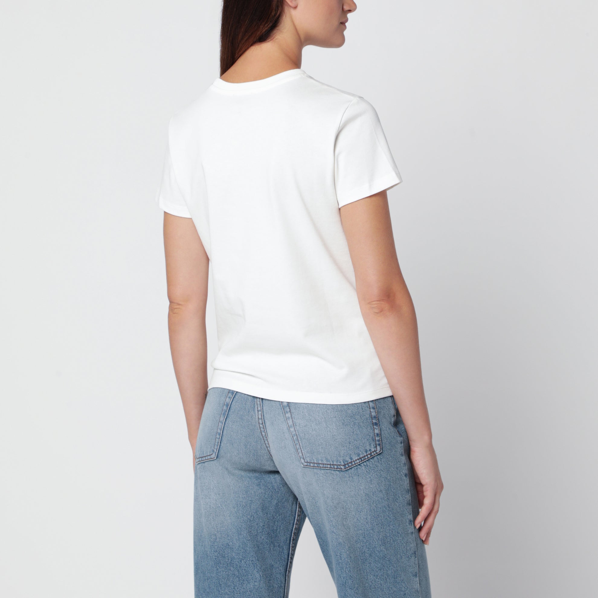 Weißes Baumwoll-T-Shirt