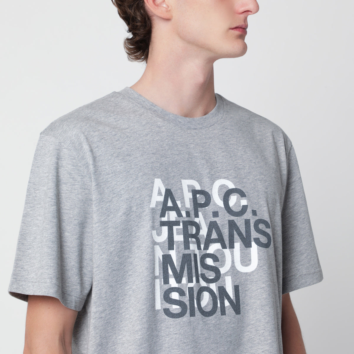 T-shirt Transmission grigia in cotone