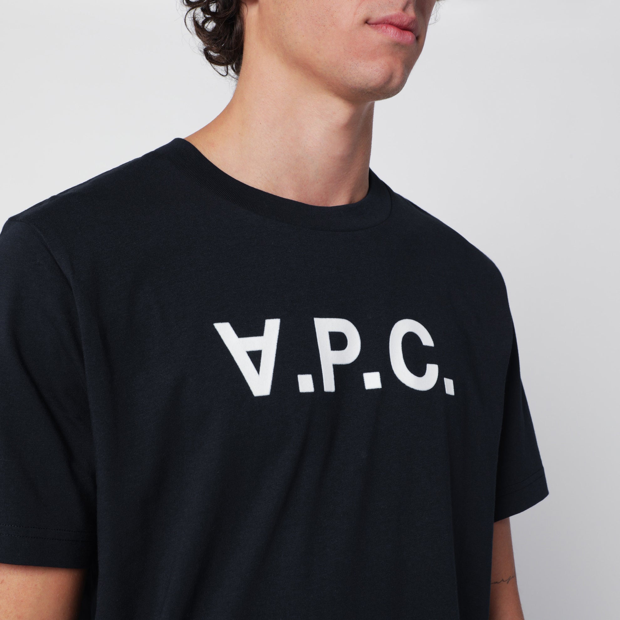 T-shirt standard en coton bleu marine Grand