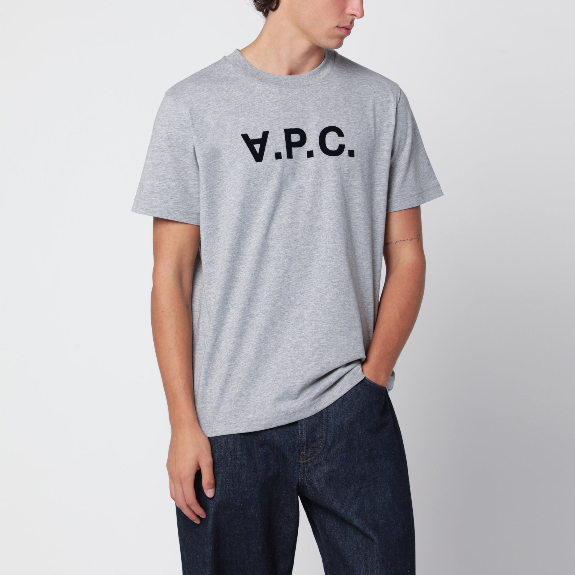 Standard Grand melange graues Baumwoll-T-Shirt