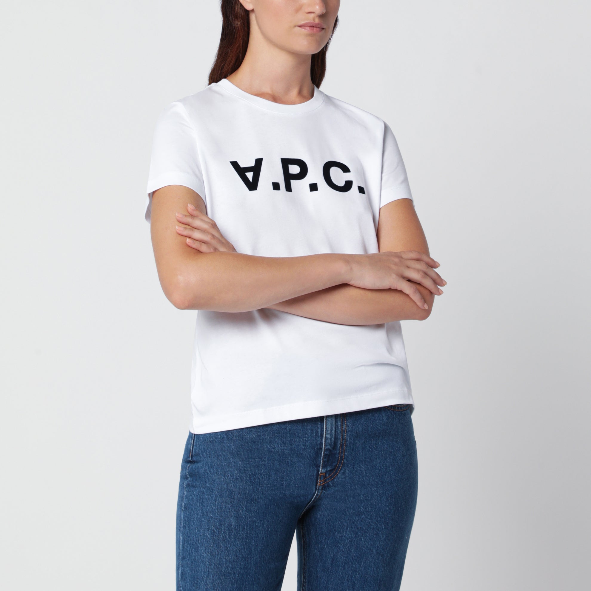 T-shirt blanc en coton brodé