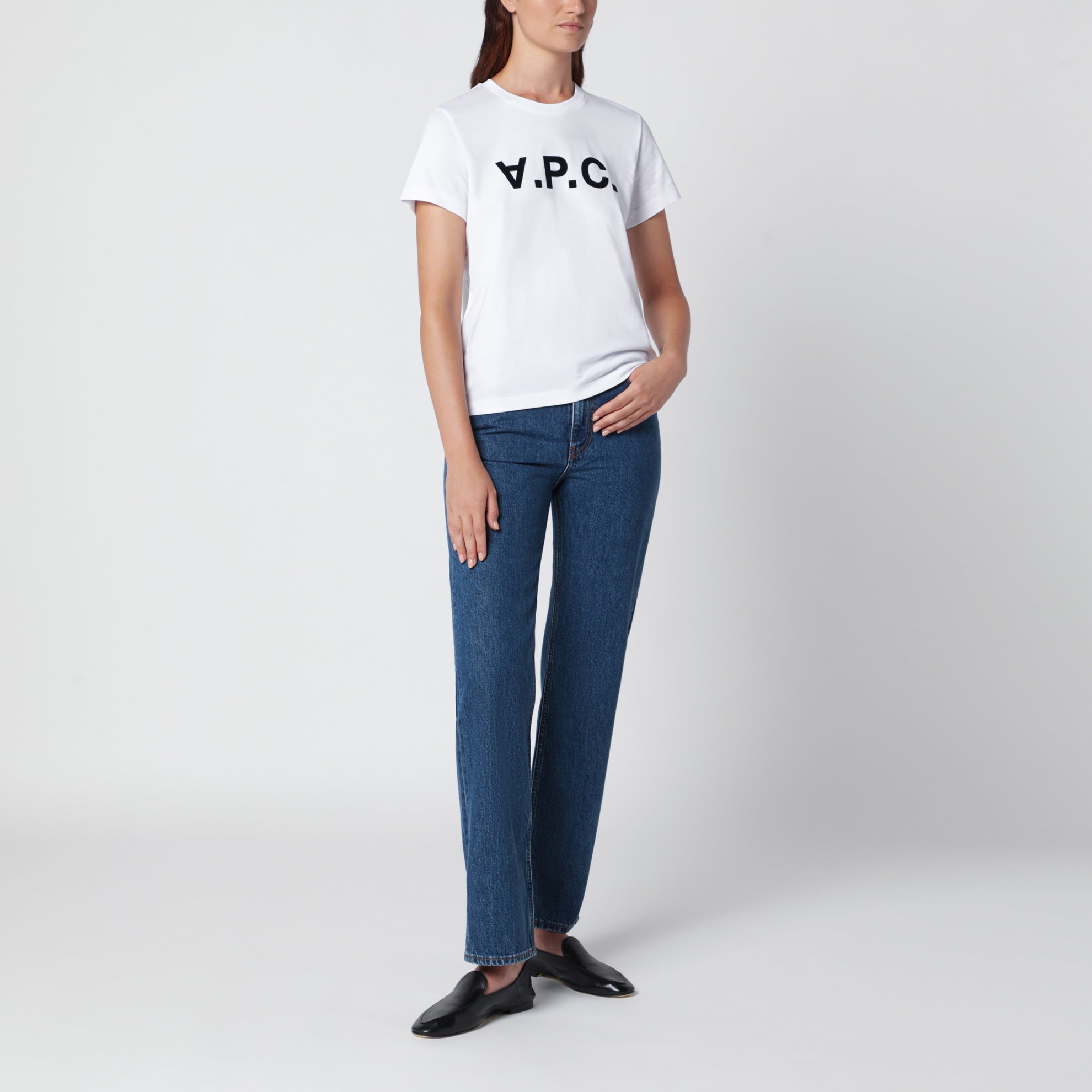 T-shirt blanc en coton brodé