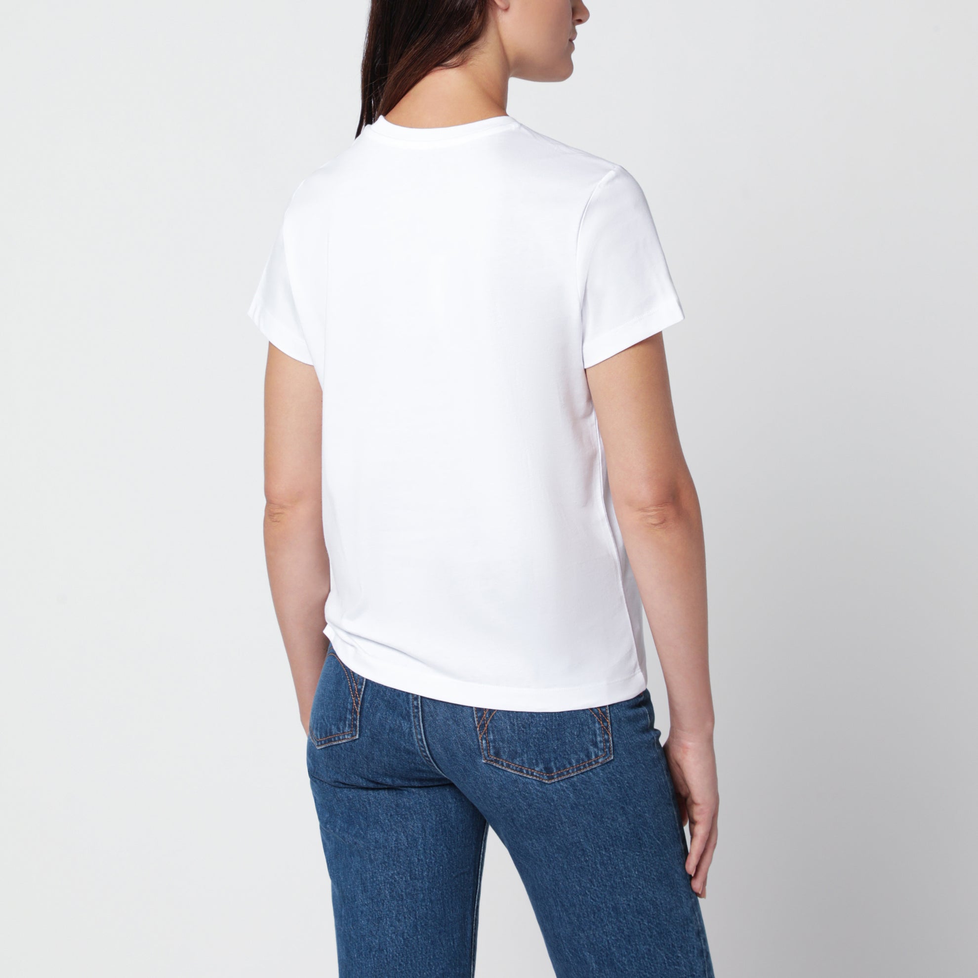 T-shirt blanc en coton brodé