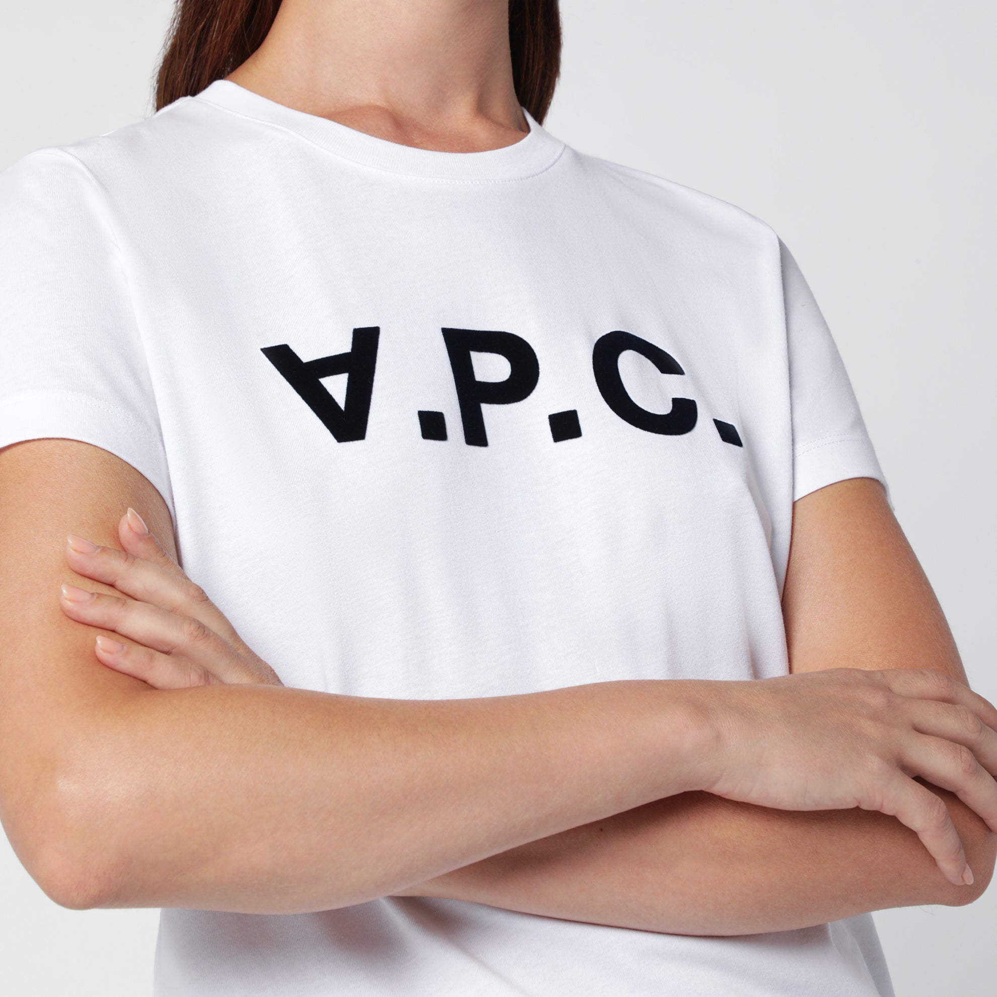 T-shirt blanc en coton brodé