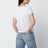 T-shirt gris en coton brodé