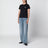 T-shirt nera in cotone con ricamo