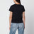 T-shirt nera in cotone con ricamo