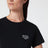 T-shirt nera in cotone con ricamo