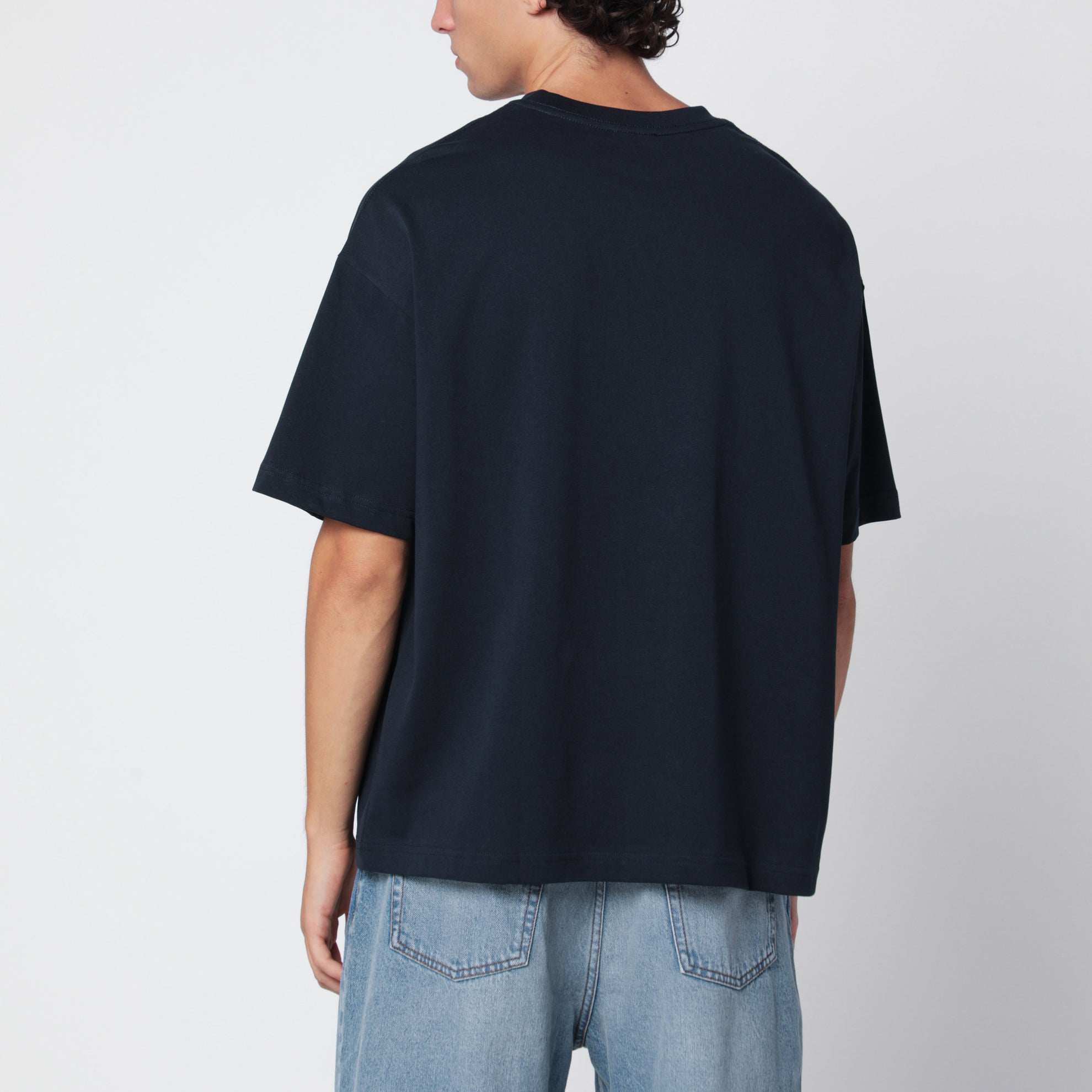 T-shirt Bruno blu navy in cotone