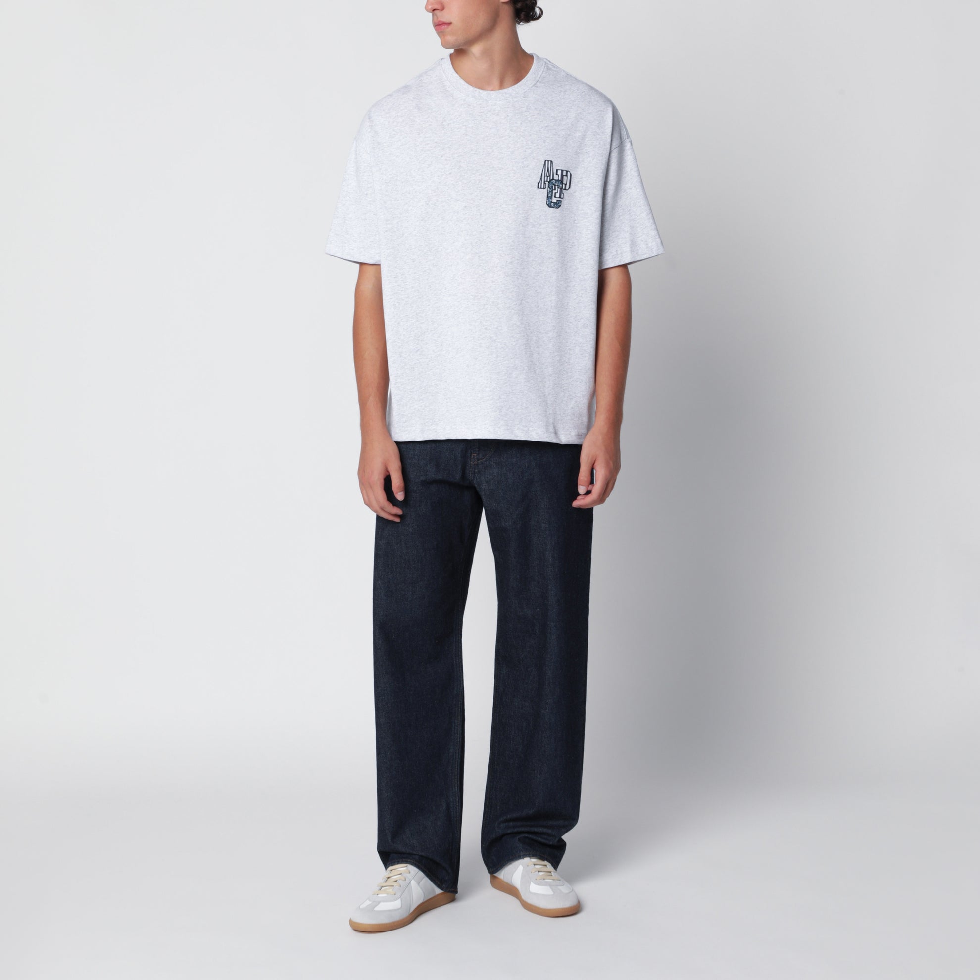 T-shirt Bruno grigio chiné in cotone