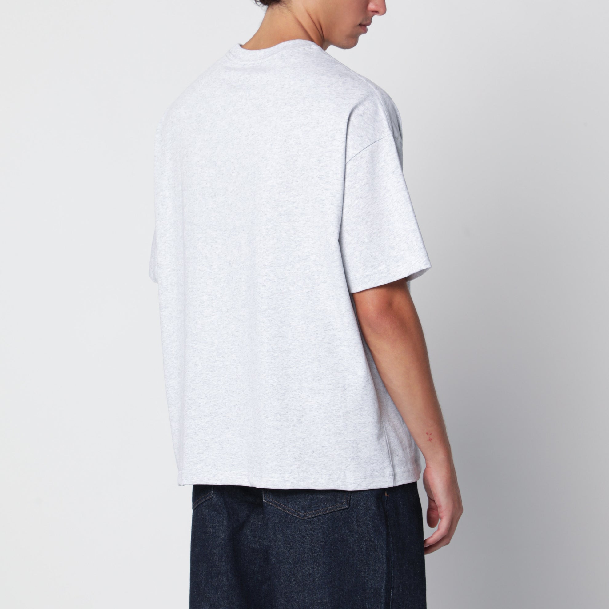 T-shirt Bruno grigio chiné in cotone