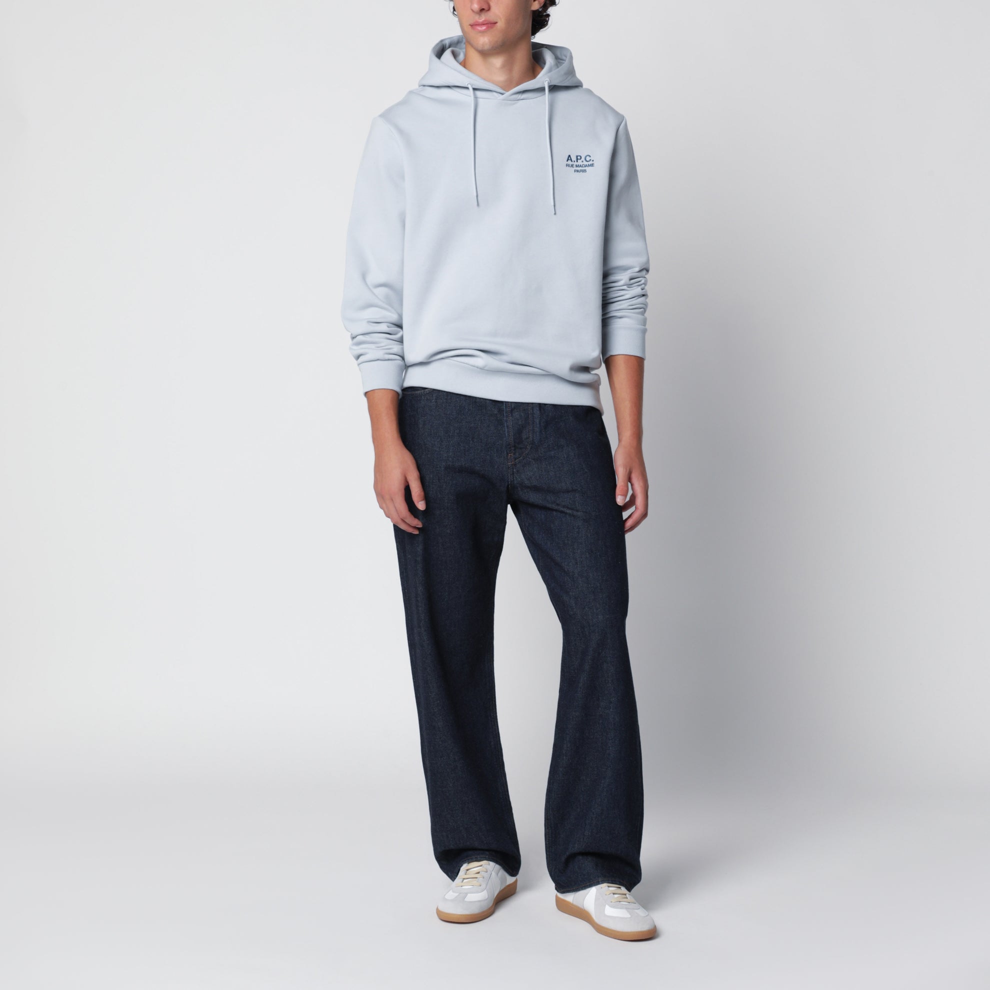 Blauer Baumwollhoodie