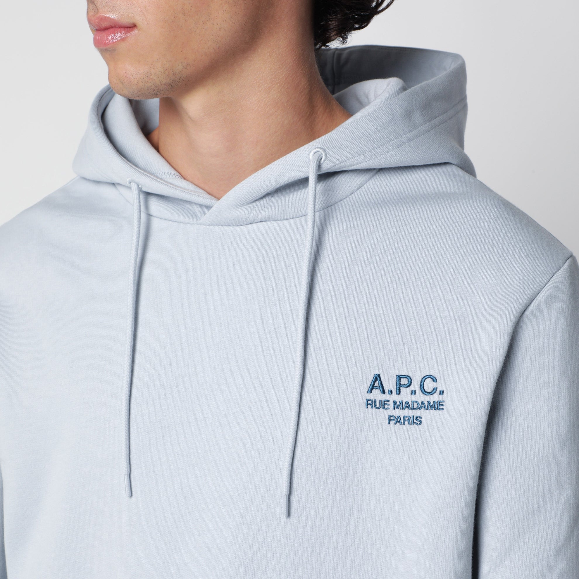 Blauer Baumwollhoodie