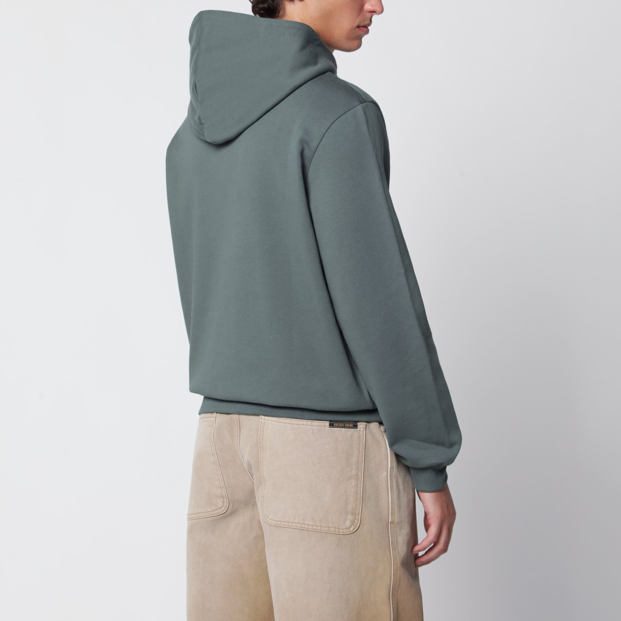 Sweat à capuche en coton vert