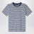 T-shirt girocollo a righe blu/bianche