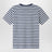 T-shirt girocollo a righe blu/bianche