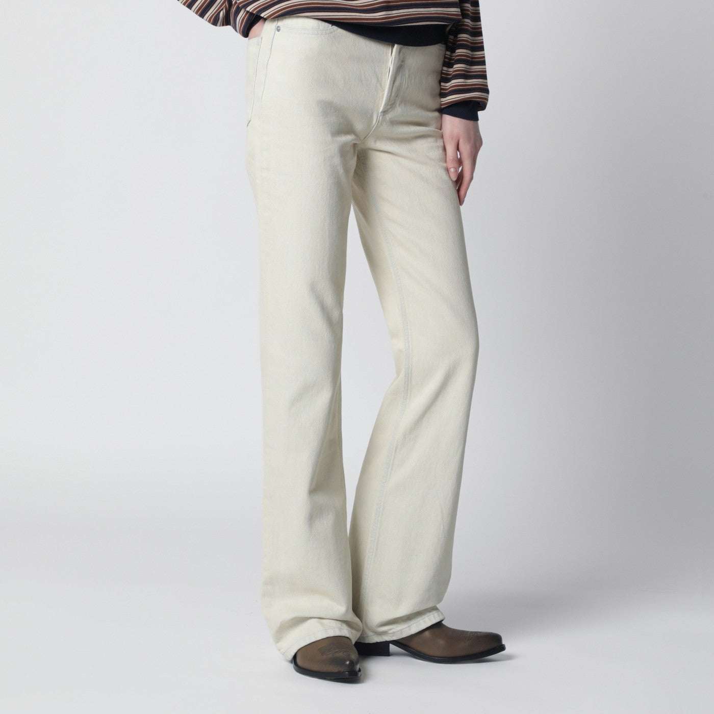 Jean blanc effet délavé
