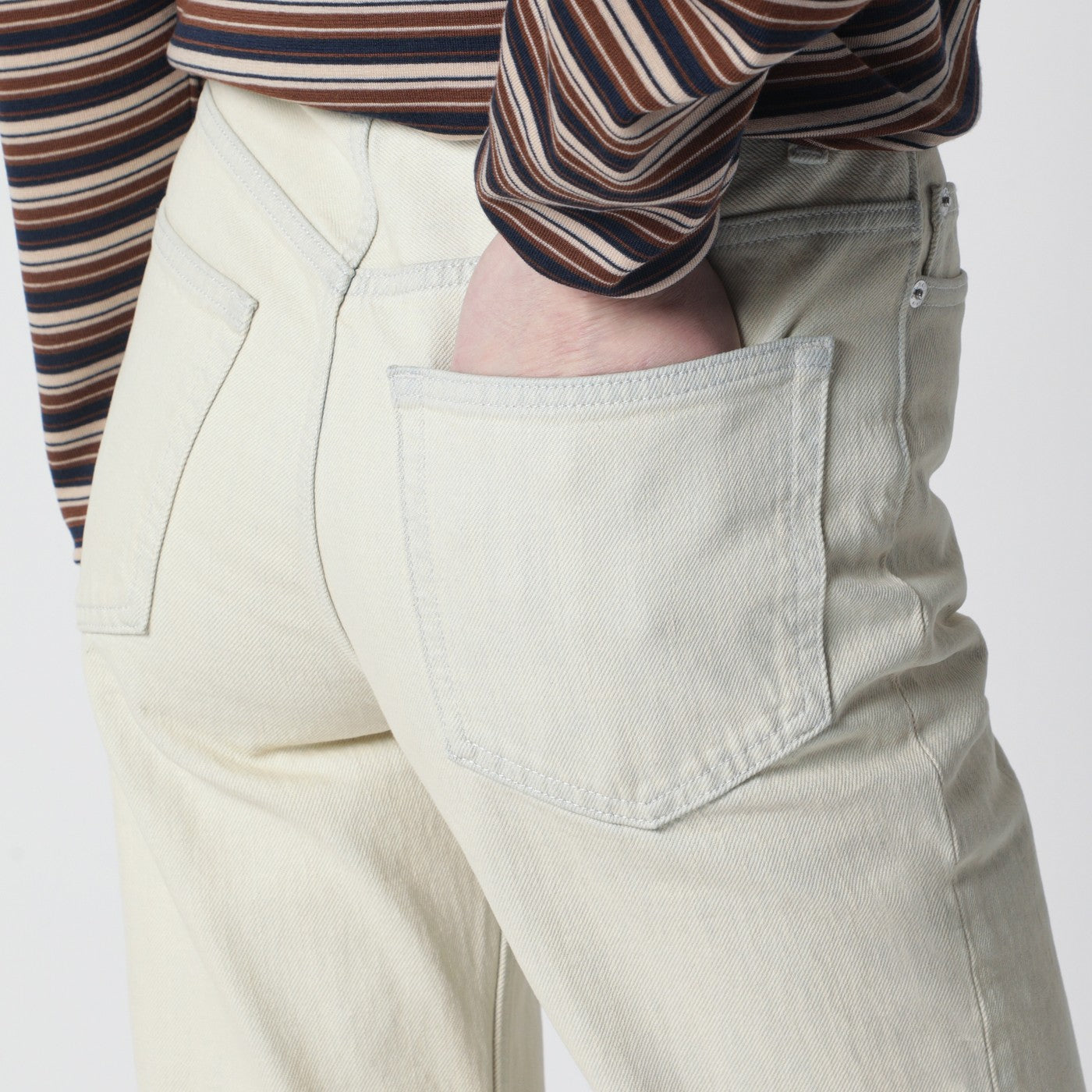 Jean blanc effet délavé