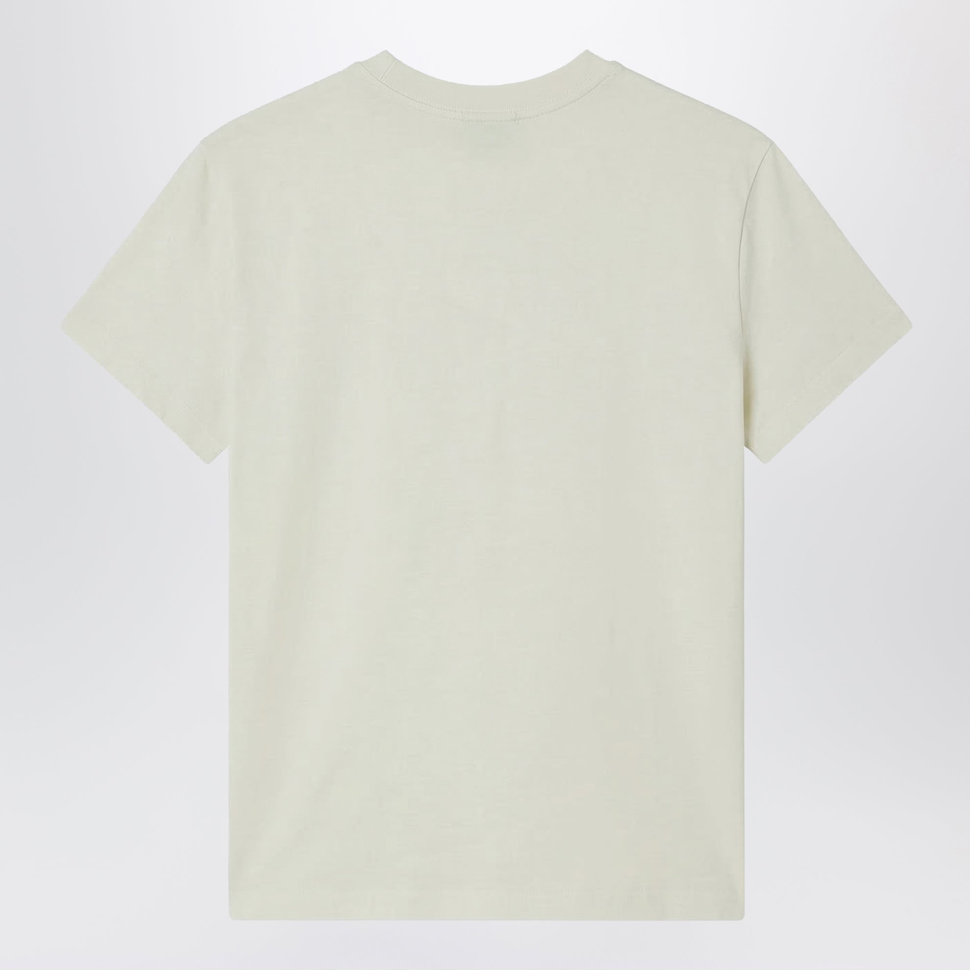 Light yellow crew-neck T-shirt with logo