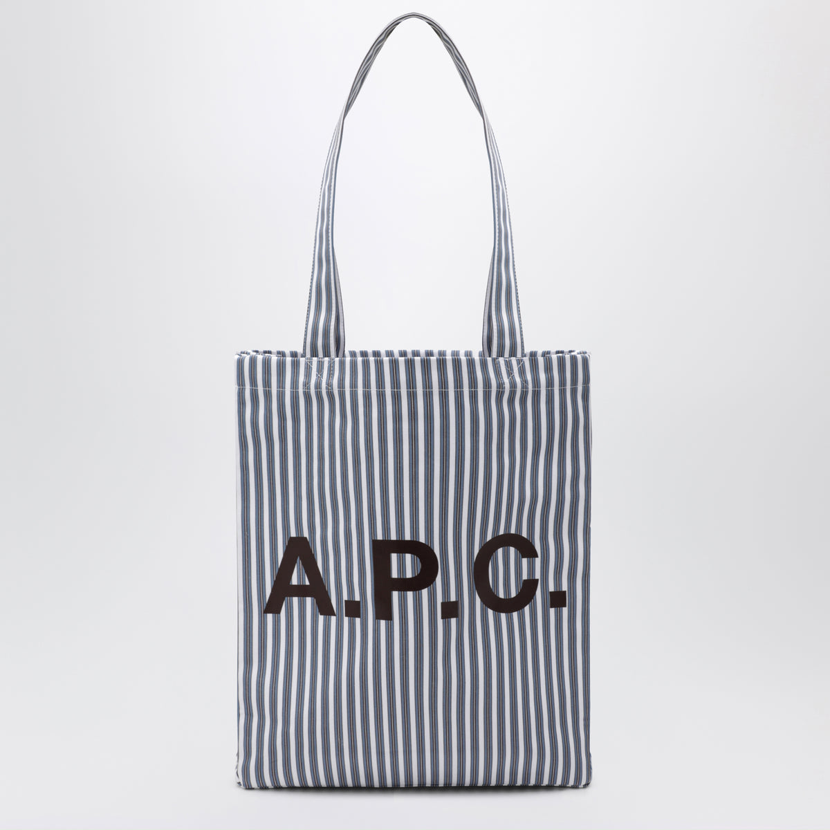 Borsa tote Lou azzurra a righe in cotone