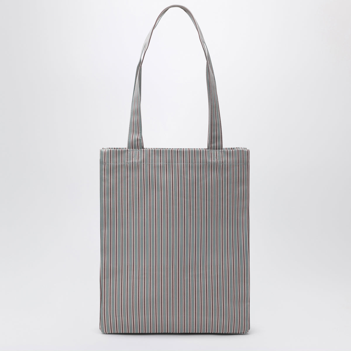 Grün/bordeaux gestreifte Lou Tote Bag aus Baumwolle
