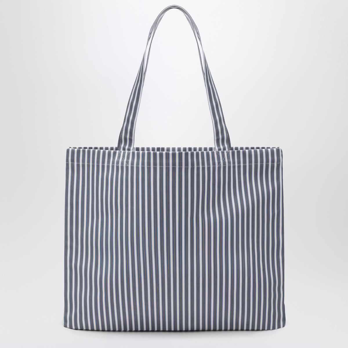 Borsa tote Lou Large azzurra a righe in cotone